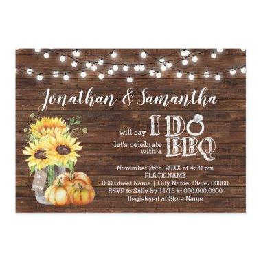 BBQ before I do couples shower sunflowers country Invitations