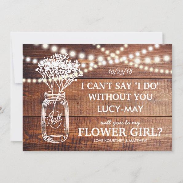 Be My Flower Girl | Rustic Country Bridesmaid Invitations