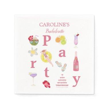 Beach Bachelorette Bash  Welcome Sign Napkins