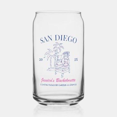 Beach Bachelorette Party Favor Vintage Gift Custom Can Glass