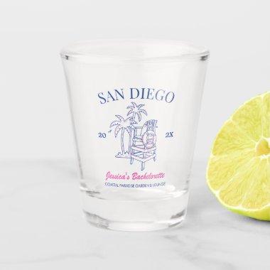 Beach Bachelorette Party Favor Vintage Gift Custom Shot Glass