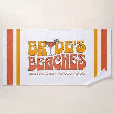 Beach Bachelorette Party Groovy Bride's Beaches Beach Towel