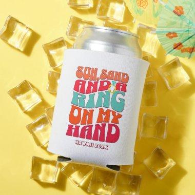 Beach Bachelorette Party Groovy Sun Sand Ring Can Cooler