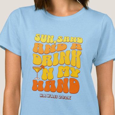 Beach Bachelorette Party Retro Sun Sand Drink T-Shirt