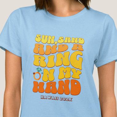 Beach Bachelorette Party Retro Sun Sand Ring T-Shirt