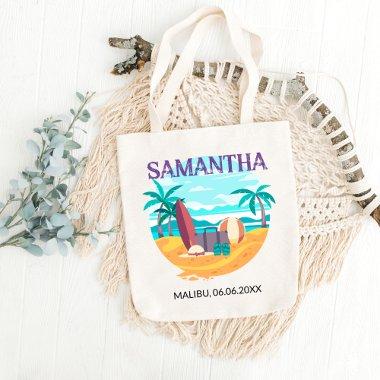 Beach Bachelorette Party Summer Tropical Bach Palm Tote Bag