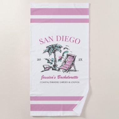Beach Bachelorette Party Vintage Bridesmaid Custom Beach Towel