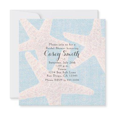 Beach Blue Burlap Starfish Elegant Wedding Bridal