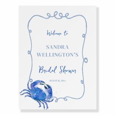 Beach Blue Crab Doodle Frame Foam Board