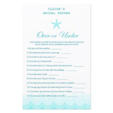 Beach Bridal Shower Game, Nautical, Mermaid