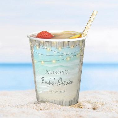 Beach Coastal Rustic Wood  Paper Cups