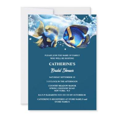 Beach coral reef fish under the sea scuba Invitations