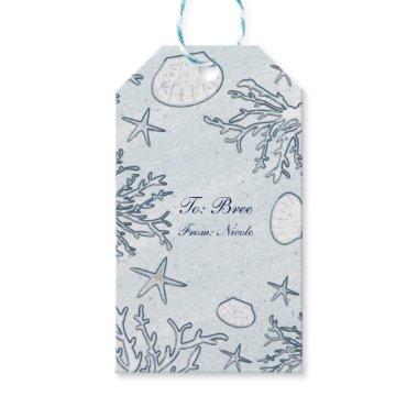 Beach Coral Reef Sea Shell & Starfish Gift Tags