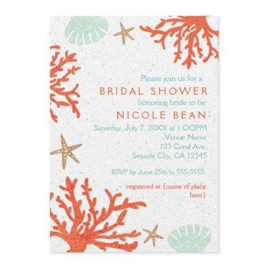 Beach Coral Reef Sea Shell & Starfish Invitations