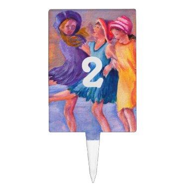 BEACH GIRLFRIENDS TABLE NUMBER CAKE TOPPER
