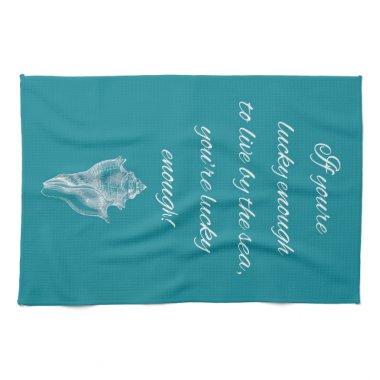 Beach house Coastal dish tea towel