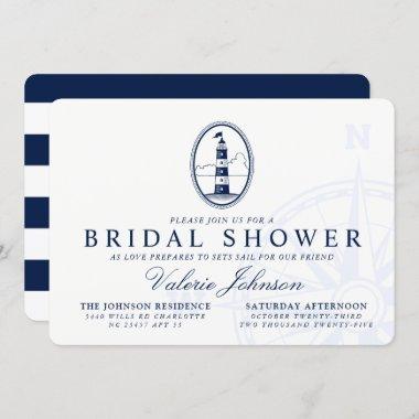 Beach Lighthouse | Nautical Themed Bridal Shower Invitations