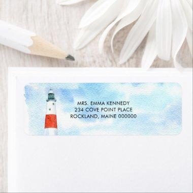 Beach Lighthouse Nautical Themed Return Address Label