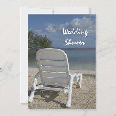 Beach Lounge Chair Wedding Shower Invitations