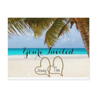 beach love hearts bridal branches you're invited invitation post