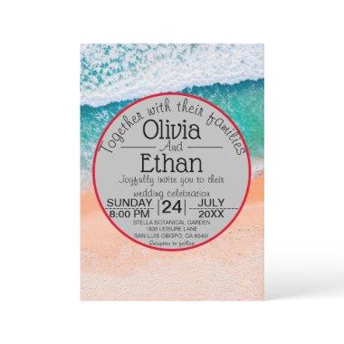 Beach nautical navy blue Wedding Invitations