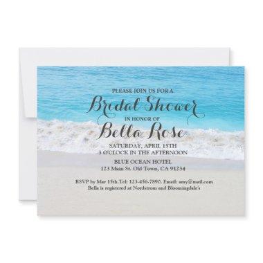 Beach ocean sand bridal shower invites