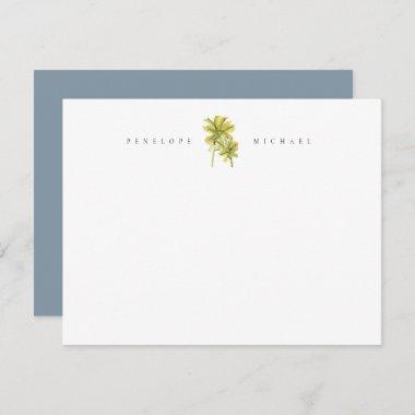 Beach Palm Trees Tropical Watercolor Personal Note Invitations