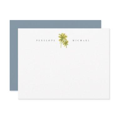 Beach Palm Trees Tropical Watercolor Personal Note Invitations