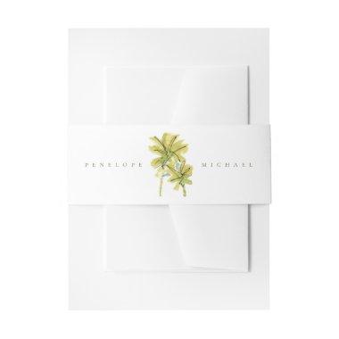 Beach Palm Trees Tropical Watercolor Wedding Invitations Belly Band