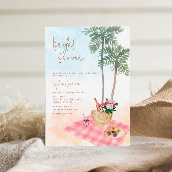 Beach Picnic Bridal Shower Invitations