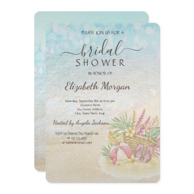 Beach Relax Bridal Shower  Invitations