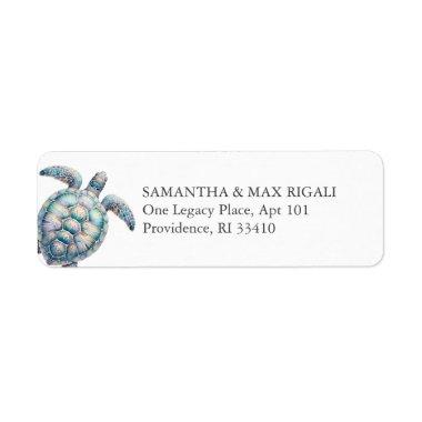 Beach Return Address Labels Sea Turtle