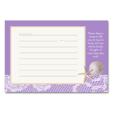 Beach Romance Purple Recipe Invitations