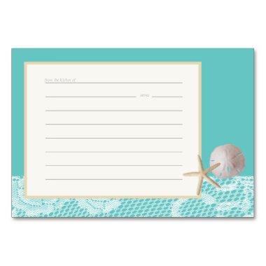 Beach Romance Recipe Invitations aqua