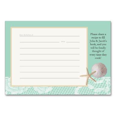 Beach Romance Recipe Invitations Seafoam