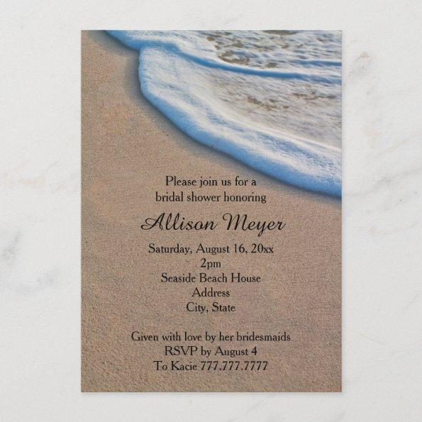 Beach Sand and Sea Foam Bridal Shower Invitations