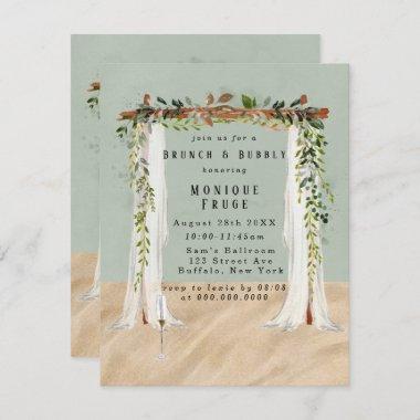 Beach Sand Canopy Tropical Brunch & Bubbly Invites
