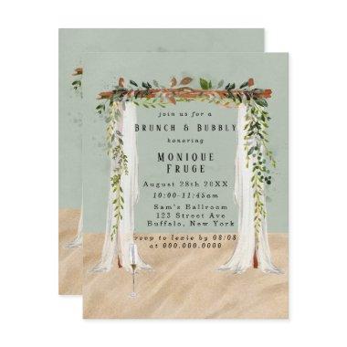 Beach Sand Canopy Tropical Brunch & Bubbly Invites