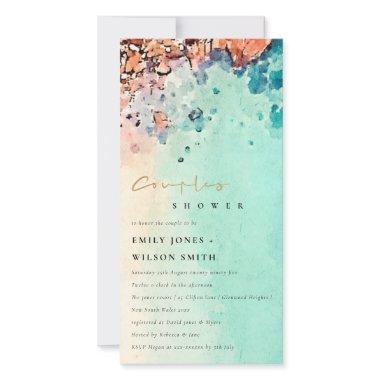 BEACH SAND ROCK WATERCOLOR COUPLES SHOWER INVITE