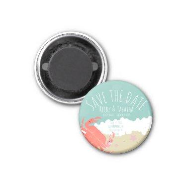 Beach Save the Date Crab Sand Ocean Waves Magnet