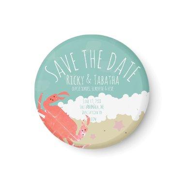 Beach Save the Date Crab Sand Ocean Waves Magnet