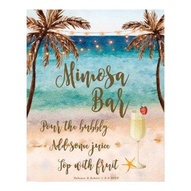 Beach scene Mimosa Bar Sign wedding party etc