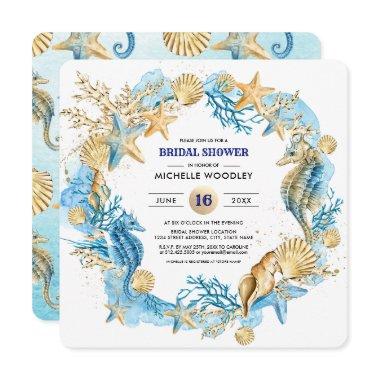 Beach | Seaside Seashells Bridal Shower Invitations