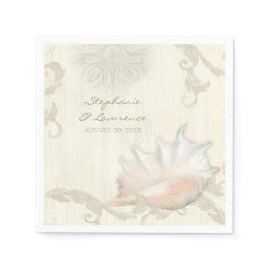 Beach Shells Seashells Wedding  Napkins