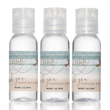 Beach Sunset Airplane Heart Monogram Destination Hand Sanitizer