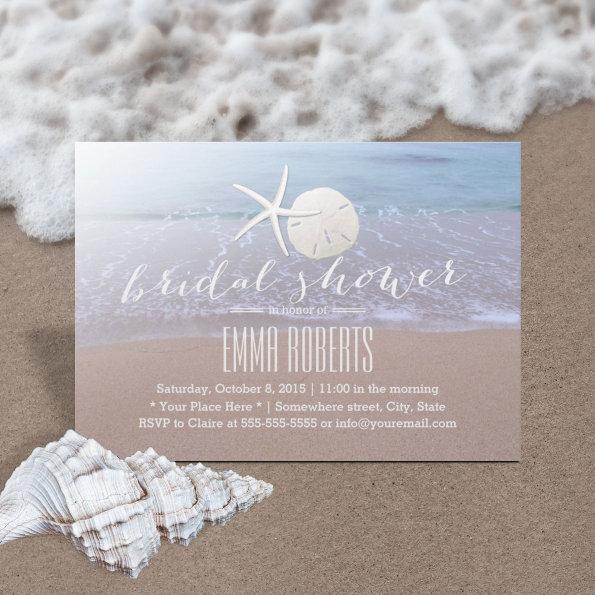 Beach Theme Starfish & Sand Dollar Bridal Shower Invitations