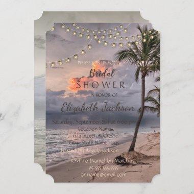 Beach Tropical,Palm Bridal Shower Invitations