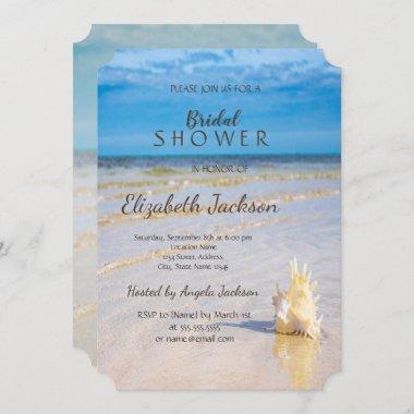 Beach Weaves Seashell Wedding Bridal Shower Invitations