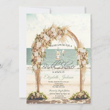 Beach Wedding Arbor Roses Invitations