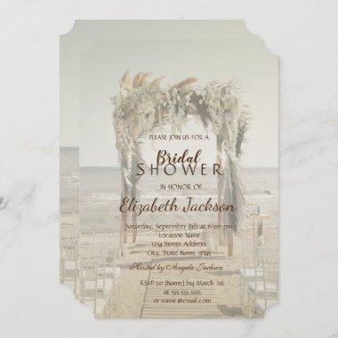 Beach Wedding Arch Bridal Shower Invitations